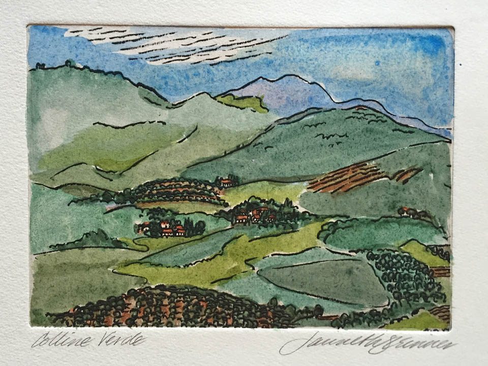 jauneth-skinner-©-colline-verde-heliogravure-with-hand-coloring-Umbria-landscape-Italy